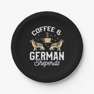 Coffee And German Shepherd Paper Plate