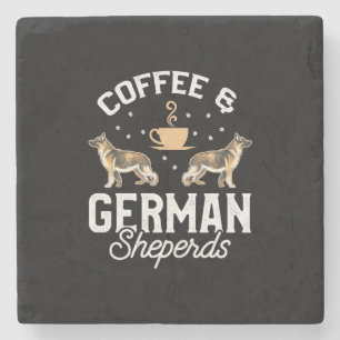 Coffee And German Shepherd Stone Coaster