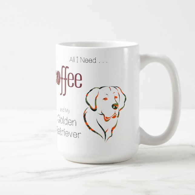 Coffee and Golden Retriever Coffee Mug (Right)