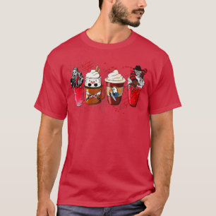 Coffee And Horror Movies Scary Halloween Coffee Lo T-Shirt