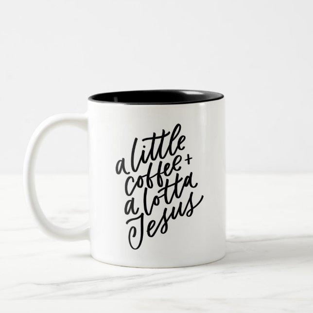 Coffee and Jesus Two-Tone Coffee Mug (Left)