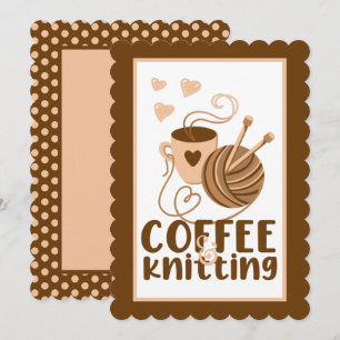 Coffee and Knitting Blank Card