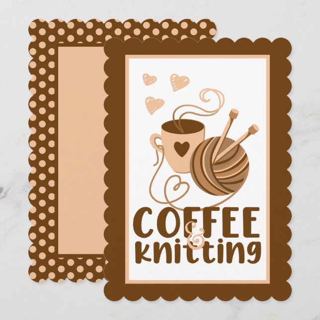Coffee and Knitting Blank Card (Front/Back)