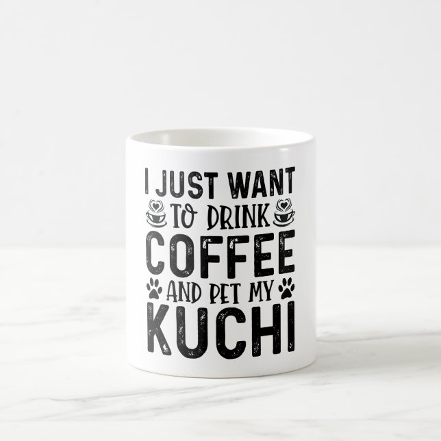 Coffee And Kuchi Funny Dog  Mug (Center)
