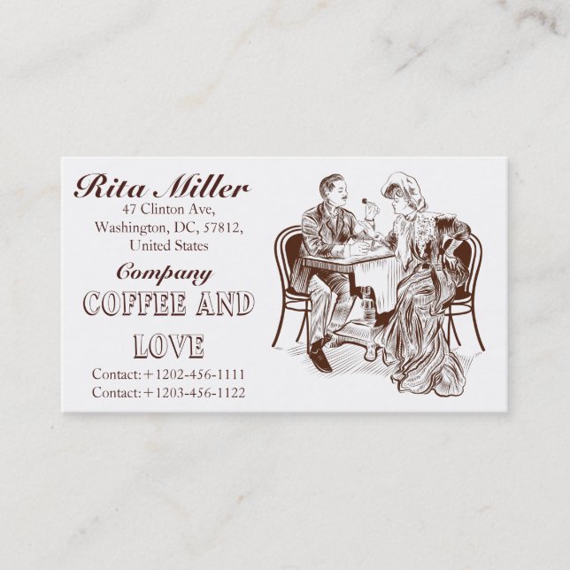 Coffee and love business card (Front)