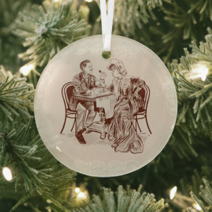 coffee and love glass tree decoration