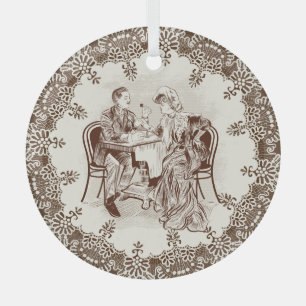 coffee and love glass tree decoration