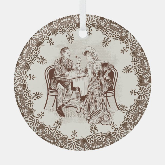  coffee and love glass tree decoration (Front)