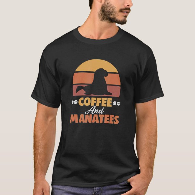 Coffee And Manatees Chubby Manatee T-Shirt (Front)
