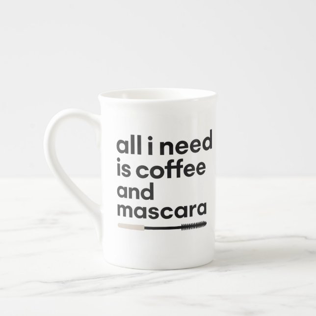 Coffee and Mascara Bone China Mug (Left)