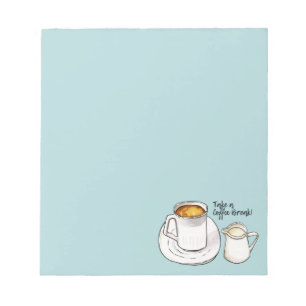 Coffee and Milk Doodle Illustration   Coffee Break Notepad