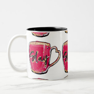 Coffee and morning motivation  Two-Tone coffee mug