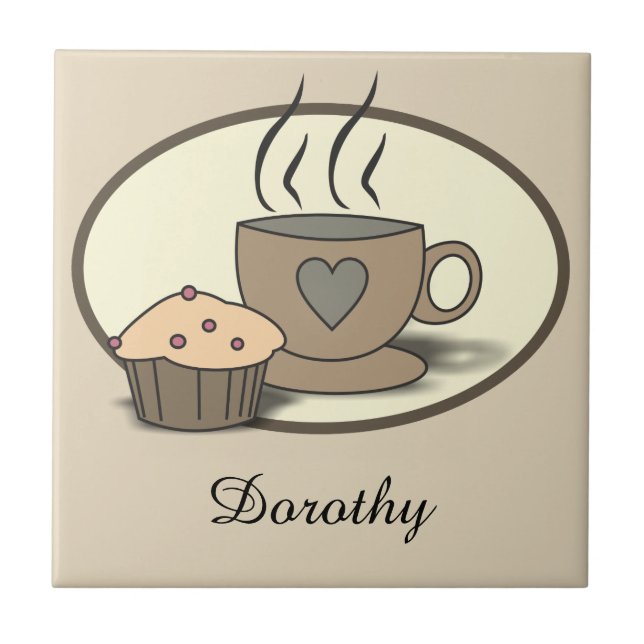 Coffee and Muffin Custom Tiles for Coffee Lovers (Front)