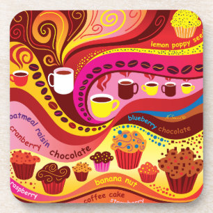 Coffee and Muffins Pattern Coaster
