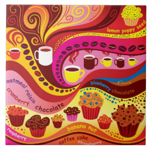 Coffee and Muffins Pattern Tile
