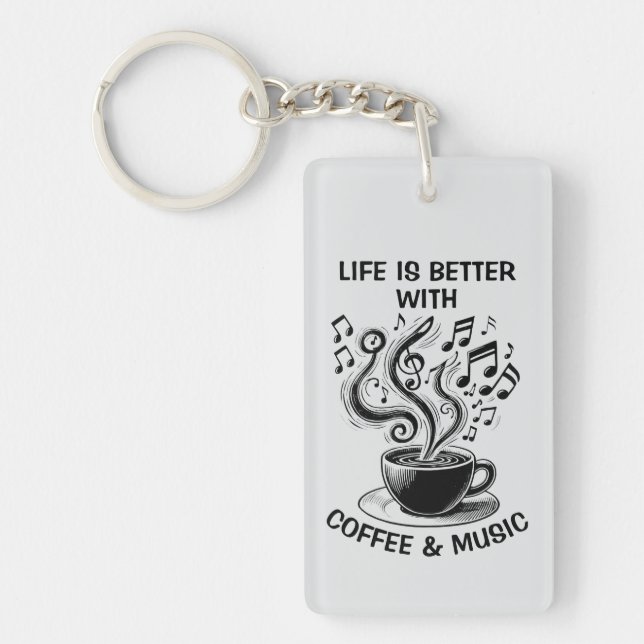 Coffee and Music Key Ring (Front)