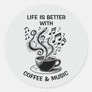 Coffee and Music Sticker Set