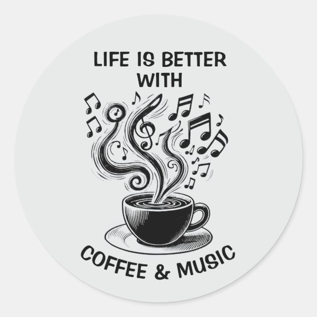 Coffee and Music Sticker Set (Front)