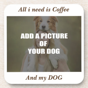 Coffee and my Dog Throw Pillow Coaster
