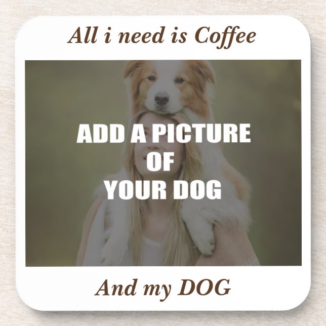 Coffee and my Dog Throw Pillow Coaster (Front)