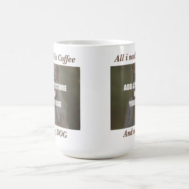 Coffee and my Dog Throw Pillow Magic Mug (Center)