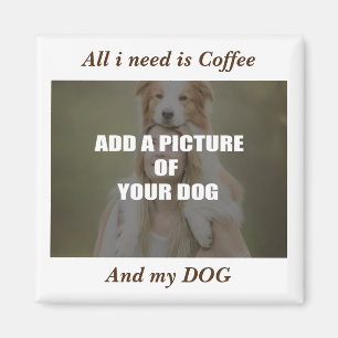 Coffee and my Dog Throw Pillow Magnet