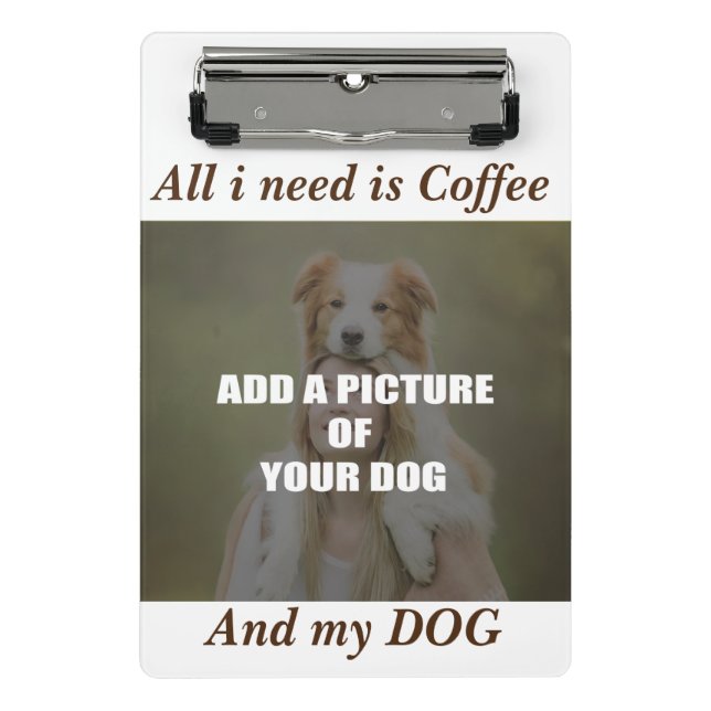 Coffee and my Dog Throw Pillow Mini Clipboard (Front)