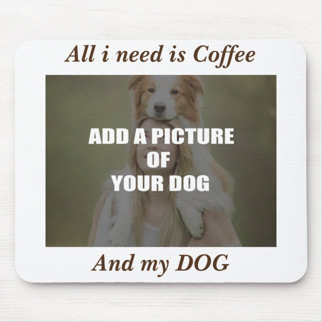 Coffee and my Dog Throw Pillow Mouse Mat (Front)