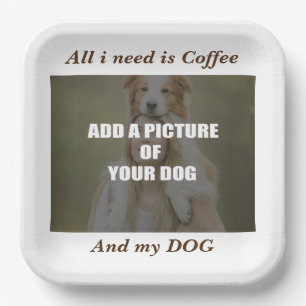 Coffee and my Dog Throw Pillow Paper Plate