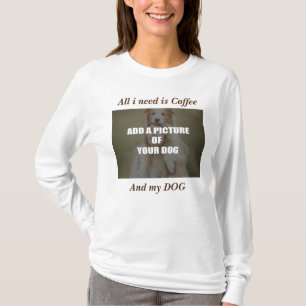 Coffee and my Dog Throw Pillow T-Shirt