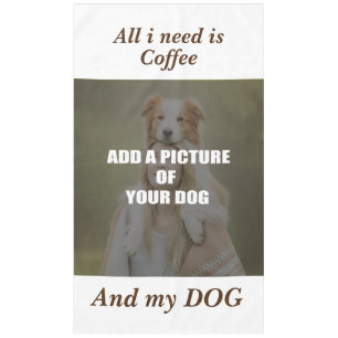 Coffee and my Dog Throw Pillow Tablecloth