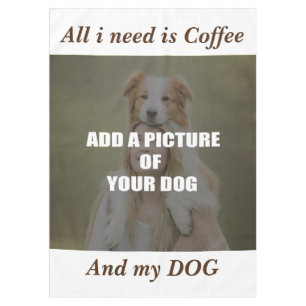 Coffee and my Dog Throw Pillow Tablecloth
