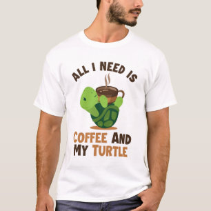 Coffee and my Turtle Tortoise Painted Lover Turtle T-Shirt