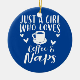 Coffee And Naps Apparel Funny Nap Lovers Design  Ceramic Tree Decoration