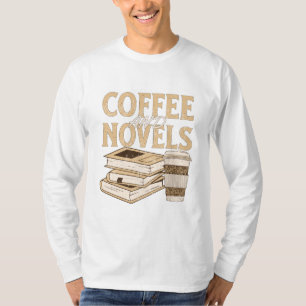 coffee and novel funny vintage book reading T-Shirt