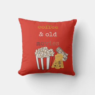 Coffee and Old Movies Cute Vintage Christmas Hoodi Cushion