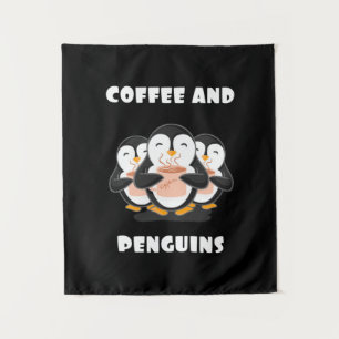 Coffee And Penguins Tapestry