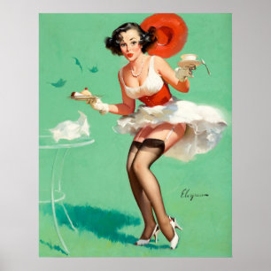 Coffee and Pie Pin Up Poster