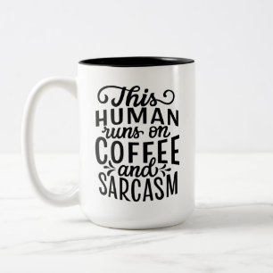 Coffee and Sarcasm Two-Tone Coffee Mug