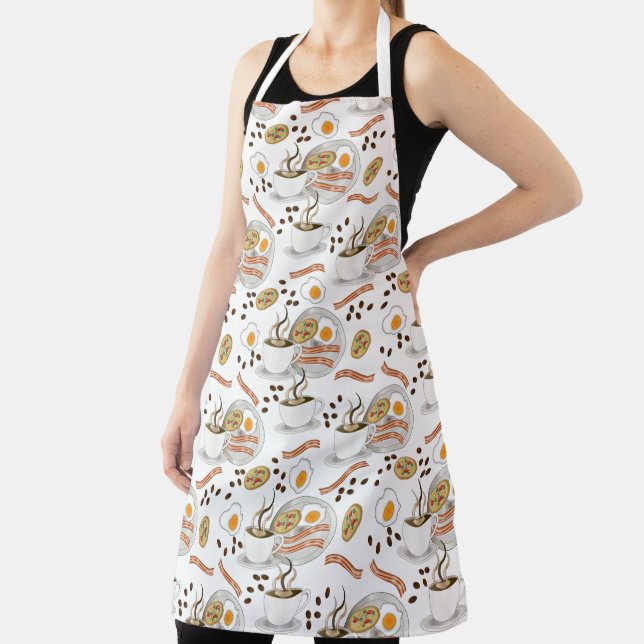 Coffee and Savory Breakfast Bacon | Eggs Pattern Apron (Insitu)