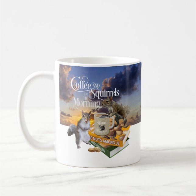 Coffee and Squirrels - Funny Squirrel Lover Two-To Coffee Mug (Left)