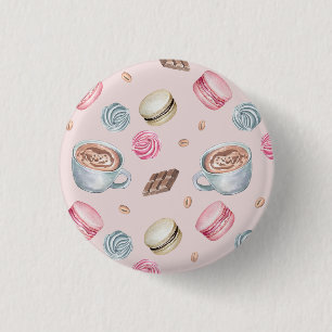 Coffee and Sweets Pattern 3 Cm Round Badge
