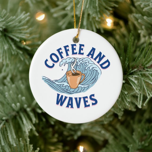 Coffee and Waves Ceramic Tree Decoration (Tree)