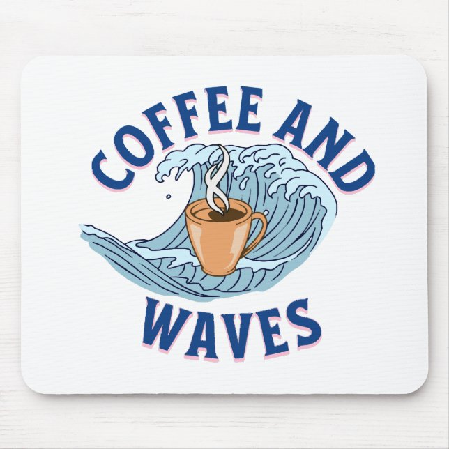 Coffee and Waves Mouse Mat (Front)