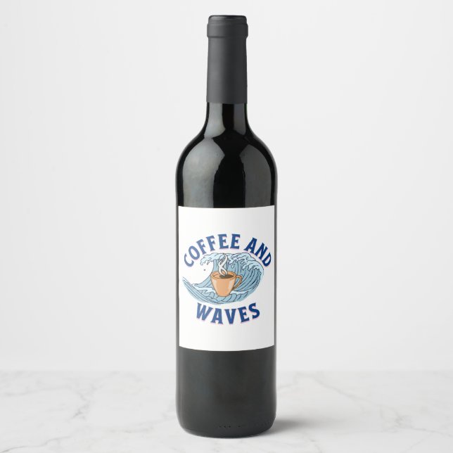 Coffee and Waves Wine Label (Front)