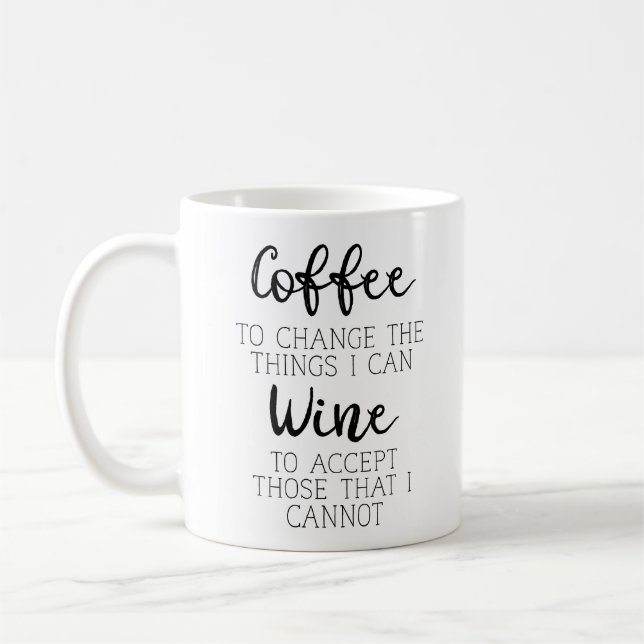 Coffee and Wine Humour Mug (Left)