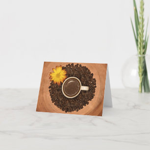 Coffee and Yellow Flower Note Card