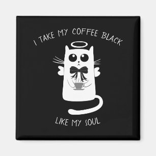 Coffee Angel Cat Magnet