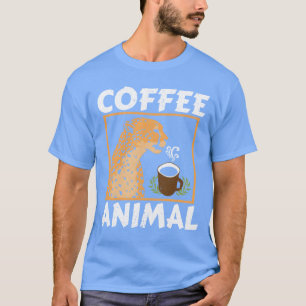 Coffee Animal Cheetah Wildlife Animal Caffeine vin T-Shirt