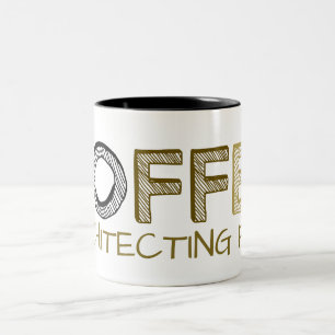 Coffee Architecting Fuel Simple Typography Funny Two-Tone Coffee Mug